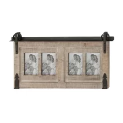 Wood 4 Slot Wall Photo Frame With Metal Accent Brown - Olivia & May -Art Wall Deals Store GUEST b00f4a95 00e0 4362 9625 a5ba19d23ffb
