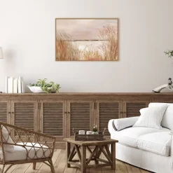 33" X 23" Golden Pink Beach By Allison Pearce Framed Canvas Wall Art Print - Amanti Art -Art Wall Deals Store GUEST b22863d2 0993 4350 bea4 b83930b37e25