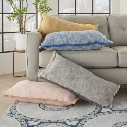 14"x30" Life Styles Woven Fringe Lumbar Throw Pillow - Mina Victory -Art Wall Deals Store GUEST b42da729 b236 440b b4c9 34071418b206