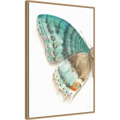 22" X 33" Fragile Wings III By Danhui Nai Framed Canvas Wall Art Light Brown - Amanti Art