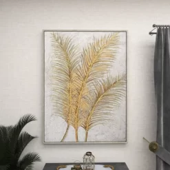 Canvas Leaf Framed Wall Art With Silver Frame Gold - CosmoLiving By Cosmopolitan 24 Canvas Leaf Framed Wall Art With Silver Frame Gold - CosmoLiving By Cosmopolitan -Art Wall Deals Store GUEST b8e87962 47b4 402c 98a3 e6d25bfa2cc0