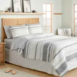 Herringbone Stripe Comforter & Sham Set Sour Cream/Railroad Gray -Art Wall Deals Store GUEST c1de9510 0cb1 4d6a 8f79 c0da648367c9