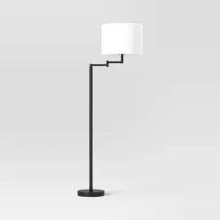 Metal Column Swing Arm Floor Lamp Black - Threshold™ -Art Wall Deals Store GUEST c21ce950 97a7 429f 923d d0cc29f2e74d