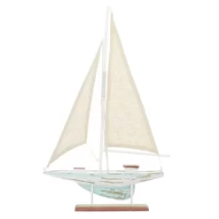 22" X 14" Decorative Coastal Pine Wood And Linen Sailing Boat Sculpture - Olivia & May 38 22" X 14" Decorative Coastal Pine Wood And Linen Sailing Boat Sculpture - Olivia & May -Art Wall Deals Store GUEST c3b37074 6593 40ea bd94 53b60f755c17