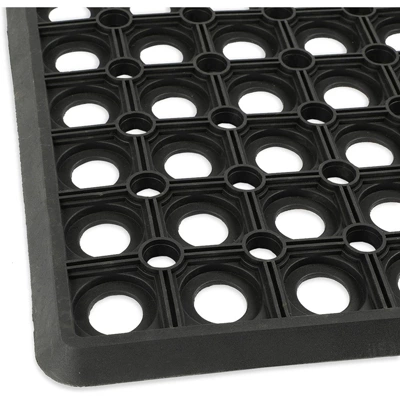 Juvale Black Rubber Welcome Door Mat Nonslip Indoor Outdoor Doormat (23.5 X 15.75 Inches) 2 Juvale Black Rubber Welcome Door Mat Nonslip Indoor Outdoor Doormat (23.5 X 15.75 Inches) - Image 2