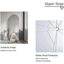 Muselady 63" Height X 20" Width Oversize Arch-Crowned Top Full Length Floor Mirror With Stand-The Pop Home -Art Wall Deals Store GUEST c6cd4562 52bd 458c 8fca 2acdfc69c423