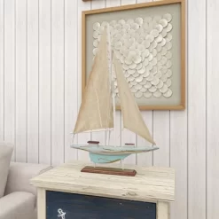 22" X 14" Decorative Coastal Pine Wood And Linen Sailing Boat Sculpture - Olivia & May 34 22" X 14" Decorative Coastal Pine Wood And Linen Sailing Boat Sculpture - Olivia & May -Art Wall Deals Store GUEST c7f82b04 1300 407a ab6f dcfe7a54b002