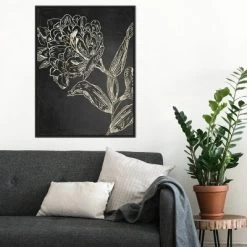 22" X 30" Golden Flower Folklore II By Asia Jensen Framed Canvas Wall Art Black - Amanti Art -Art Wall Deals Store GUEST ce8f3ca0 b316 4045 971e 4e90c6f538ce