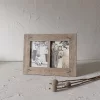 5X7 Inch 2 Photo Weathered Picture Frame Wood, MDF & Glass By Foreside Home & Garden