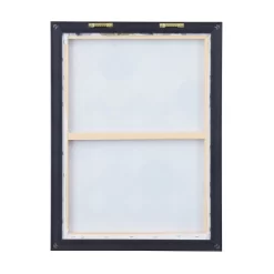 Canvas Geometric Handmade Framed Wall Art With Silver Frame Gray - Novogratz