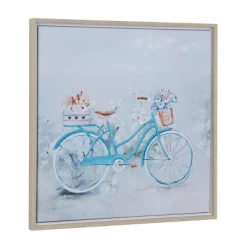 Canvas Bike Handmade Framed Wall Art With Tan Frame Blue - Olivia & May -Art Wall Deals Store GUEST d288de6e 6cf3 4c34 82f8 bd4dcbc58112