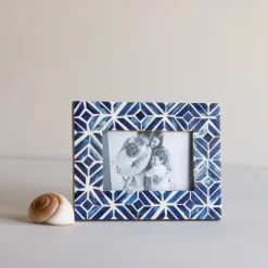4x6 Inches Blue Wood, Resin & Glass Photo Frame - Foreside Home & Garden -Art Wall Deals Store GUEST d3165166 a656 43ac 9664 5e2393754762