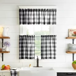 Farmhouse Living Buffalo Check Window Valance - 60" X 15" - Elrene Home Fashions