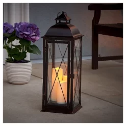 Salerno 27" Triple LED Candle Outdoor Lantern - Smart Living