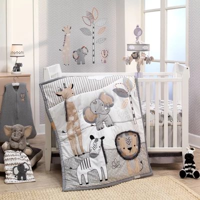 Lambs & Ivy Jungle Safari Musical Baby Crib Mobile - Gray, Beige, White, Animals 6 Lambs & Ivy Jungle Safari Musical Baby Crib Mobile - Gray, Beige, White, Animals - Image 6