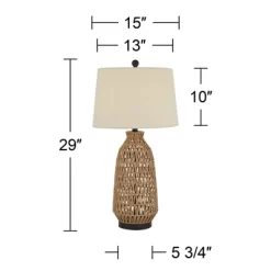 360 Lighting San Carlos Modern Coastal Table Lamp 29" Tall Natural Rattan Wicker Oatmeal Fabric Drum Shade For Bedroom Living Room Bedside Nightstand 15 360 Lighting San Carlos Modern Coastal Table Lamp 29" Tall Natural Rattan Wicker Oatmeal Fabric Drum Shade For Bedroom Living Room Bedside Nightstand -Art Wall Deals Store GUEST d9629b59 36e8 42f8 8b8a 6e4b4f6a6e8c