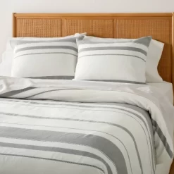 Herringbone Stripe Comforter & Sham Set Sour Cream/Railroad Gray -Art Wall Deals Store GUEST dc5a8068 fd28 43de ad64 01e94395507c