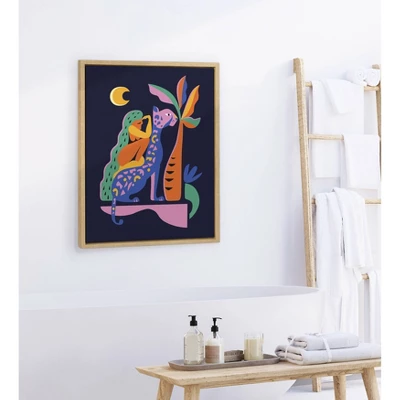 18" X 24" Sylvie Girl On Cheetah Framed Canvas Wall Art By Rachel Lee Natural - Kate And Laurel 4 18" X 24" Sylvie Girl On Cheetah Framed Canvas Wall Art By Rachel Lee Natural - Kate And Laurel - Image 4