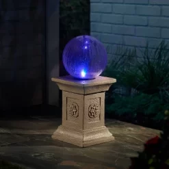 Crackled Glass Solar Gazing Ball Beige - Smart Solar -Art Wall Deals Store GUEST ddb200f1 95ce 4632 bd2a 40d1dd94d1f6