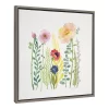 24" X 24" Sylvie Flowers And Ferns By Patricia Shaw Framed Wall Canvas Gray - Kate & Laurel All Things Decor