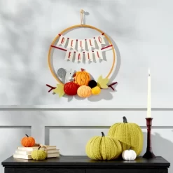 Harvest Pom Pom 'Hello Fall' Hoop Wreath - Hyde & EEK! Boutiqueâ„¢