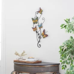 29" X 15" Iron Eclectic Butterfly Wall Décor - Olivia & May