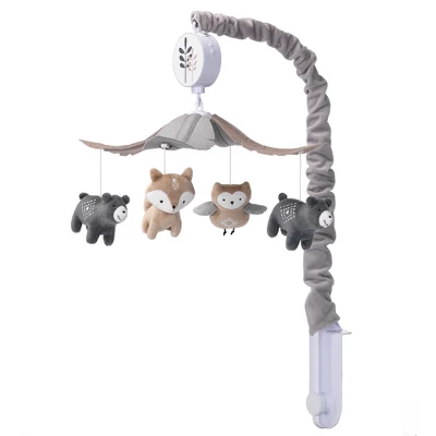 Lambs & Ivy Woodland Forest Gray/Tan Musical Baby Crib Mobile Soother Toy 3 Lambs & Ivy Woodland Forest Gray/Tan Musical Baby Crib Mobile Soother Toy - Image 3
