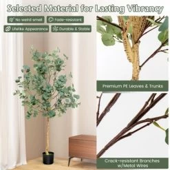 Costway 5.5FT Artificial Tree Fake Eucalyptus Tree For Living Room Office Home Decor 15 Costway 5.5FT Artificial Tree Fake Eucalyptus Tree For Living Room Office Home Decor -Art Wall Deals Store GUEST e4c9793c f83b 4683 831f 3fee1f489310