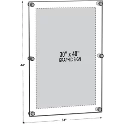 Azar Displays Floating Acrylic Wall Frame With Silver Stand Off Caps: 30" X 40" Graphic Size, Overall Frame Size: 34" X 44", 1-Pack -Art Wall Deals Store GUEST e597b7f5 6563 44ef bffc 2fec580a2441