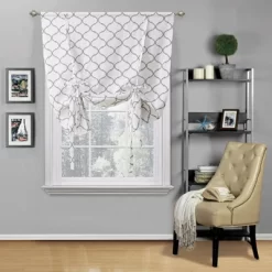 Kate Aurora Living Shabby Chic Trellis Quatrefoil Single Tie Up Window Curtain Shade -Art Wall Deals Store GUEST e69b5513 002c 449f 8c70 2a8c258305d3