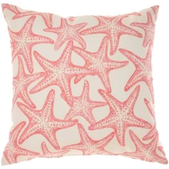 18"x18" Reversible Indoor/Outdoor Starfish And Wave Square Throw Pillow - Mina Victory -Art Wall Deals Store GUEST e870b013 5bab 466d 87f1 8043e671cbf2