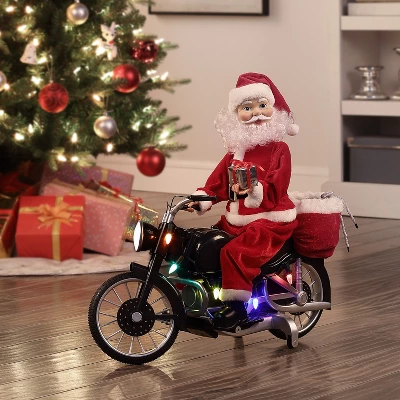Mr. Christmas Animated LED Motorcycling Santa Musical Christmas Decoration 3 Mr. Christmas Animated LED Motorcycling Santa Musical Christmas Decoration - Image 3