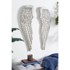 Wood Bird Carved Wings Wall Decor Set Of 2 White - Olivia & May -Art Wall Deals Store GUEST ee3b90c4 62b8 454c b754 53245532b607