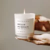 Sweet Water Decor Hello Pumpkin 11oz White Jar Soy Candle