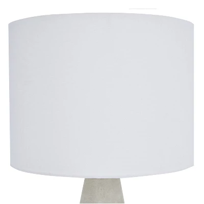 22" Modern Light Grey Cement Table Lamp - Nourison 2 22" Modern Light Grey Cement Table Lamp - Nourison - Image 2