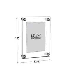 Azar Displays Floating Acrylic Wall Frame With Silver Stand Off Caps: 8.5" X 14" Graphic Size, Overall Frame Size: 12.5" X 18" 11 Azar Displays Floating Acrylic Wall Frame With Silver Stand Off Caps: 8.5" X 14" Graphic Size, Overall Frame Size: 12.5" X 18" -Art Wall Deals Store GUEST f1456a19 abb4 4482 a499 b12c4570b136