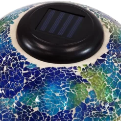 Sunnydaze Decor Sunnydaze Crackled Glass Azul Terra Design Indoor/Outdoor Garden Gazing Globe With LED Solar Light - 10" Diameter - Blue And Green -Art Wall Deals Store GUEST f1cf3f90 b362 4761 9c18 32172708ea64