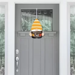 Big Dot Of Happiness Fall Gnomes - Hanging Porch Autumn Harvest Party Outdoor Decorations - Front Door Decor - 1 Piece Sign