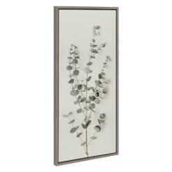 18" X 40" Sylvie Eucalyptus Botanical I By The Creative Bunch Studio Framed Wall Canvas Gray - Kate & Laurel All Things Decor