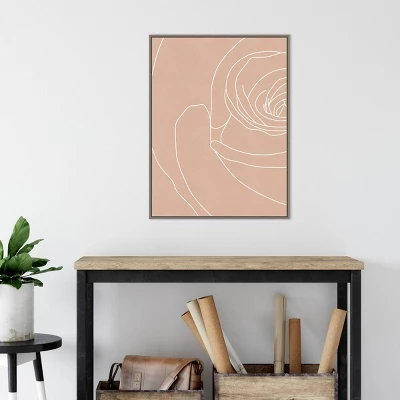 22" X 30" Blush Flowers III By Sarah Leonard Framed Canvas Wall Art Gray Wash - Amanti Art 4 22" X 30" Blush Flowers III By Sarah Leonard Framed Canvas Wall Art Gray Wash - Amanti Art - Image 4