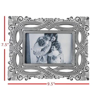 Filigree 4X6 Photo Frame Gray MDF & Glass - Foreside Home & Garden 6 Filigree 4X6 Photo Frame Gray MDF & Glass - Foreside Home & Garden - Image 6