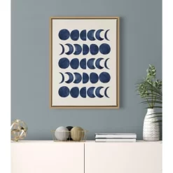 18" X 24" Sylvie Moon Phases Framed Canvas Wall Art By Teju Reval Natural - Kate And Laurel -Art Wall Deals Store GUEST f7830697 3a52 4e7e 9228 1cc6dfe3db22