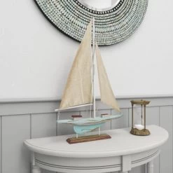 22" X 14" Decorative Coastal Pine Wood And Linen Sailing Boat Sculpture - Olivia & May 35 22" X 14" Decorative Coastal Pine Wood And Linen Sailing Boat Sculpture - Olivia & May -Art Wall Deals Store GUEST fa48cbf2 d6cf 42f9 a1ec 34628ecc043d