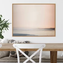 30" X 22" Currumbin Sandy Beach By Urban Road Framed Canvas Wall Art Light Brown - Amanti Art -Art Wall Deals Store GUEST fa58eb06 b923 4a81 a92e 1cb8bea6bd21