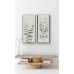 18" X 40" Sylvie Eucalyptus Botanical I By The Creative Bunch Studio Framed Wall Canvas Gray - Kate & Laurel All Things Decor -Art Wall Deals Store GUEST fb308d3f af7d 45a1 b66a f903f3013cdb