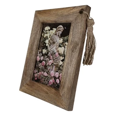 Tasseled 5X7 Wood Photo Frame - Foreside Home & Garden 2 Tasseled 5X7 Wood Photo Frame - Foreside Home & Garden - Image 2