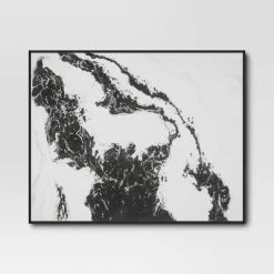 30" X 24" 2pk Marble Framed Printed Canvases Black/Tan - Threshold™