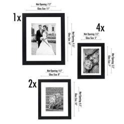 Americanflat Picture Frame Set Of 7 Pieces With Tempered Shatter-resistant Glass - Available In A Variety Of Sizes And Styles