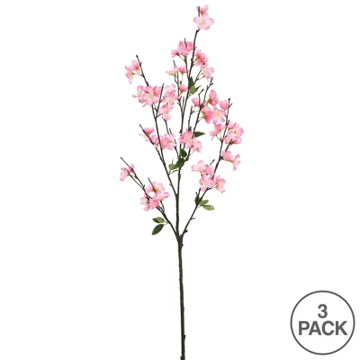 Vickerman 40'' Artificial Pink Cherry Blossom Spray, 3 Per Pack. 2 Vickerman 40'' Artificial Pink Cherry Blossom Spray, 3 Per Pack. - Image 2