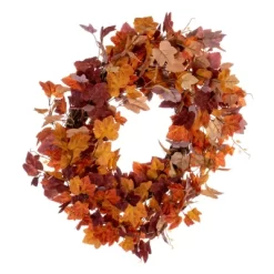 Vickerman 22" Artificial Orange Fall Maple Leaf Wreath. -Art Wall Deals Store GUEST ff0bfc7f ca49 40b1 91d3 536a038c0f47